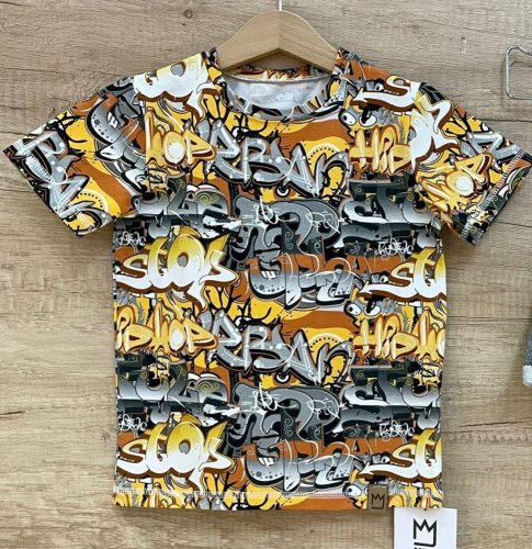 Tričko MIMI graffiti golden-grey