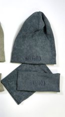 Set čiapka a nákrčník NUNU vintage blue-grey