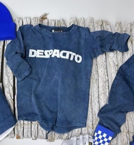 Tričko Despacito s dlouhým rukávem vintage dark blue