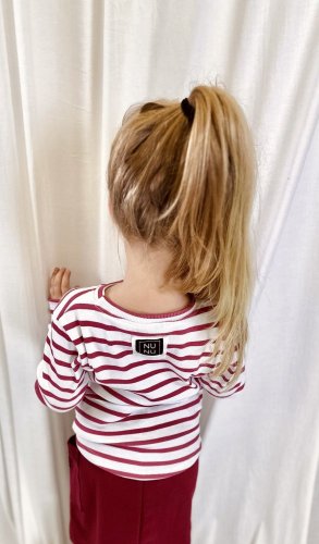 Tričko NUNU s dlhým rukávom stripes white-red